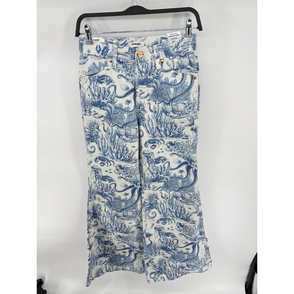 Wrangler Wanderer 622 High Rise Flare Sea Nautical Cowgirl Jeans